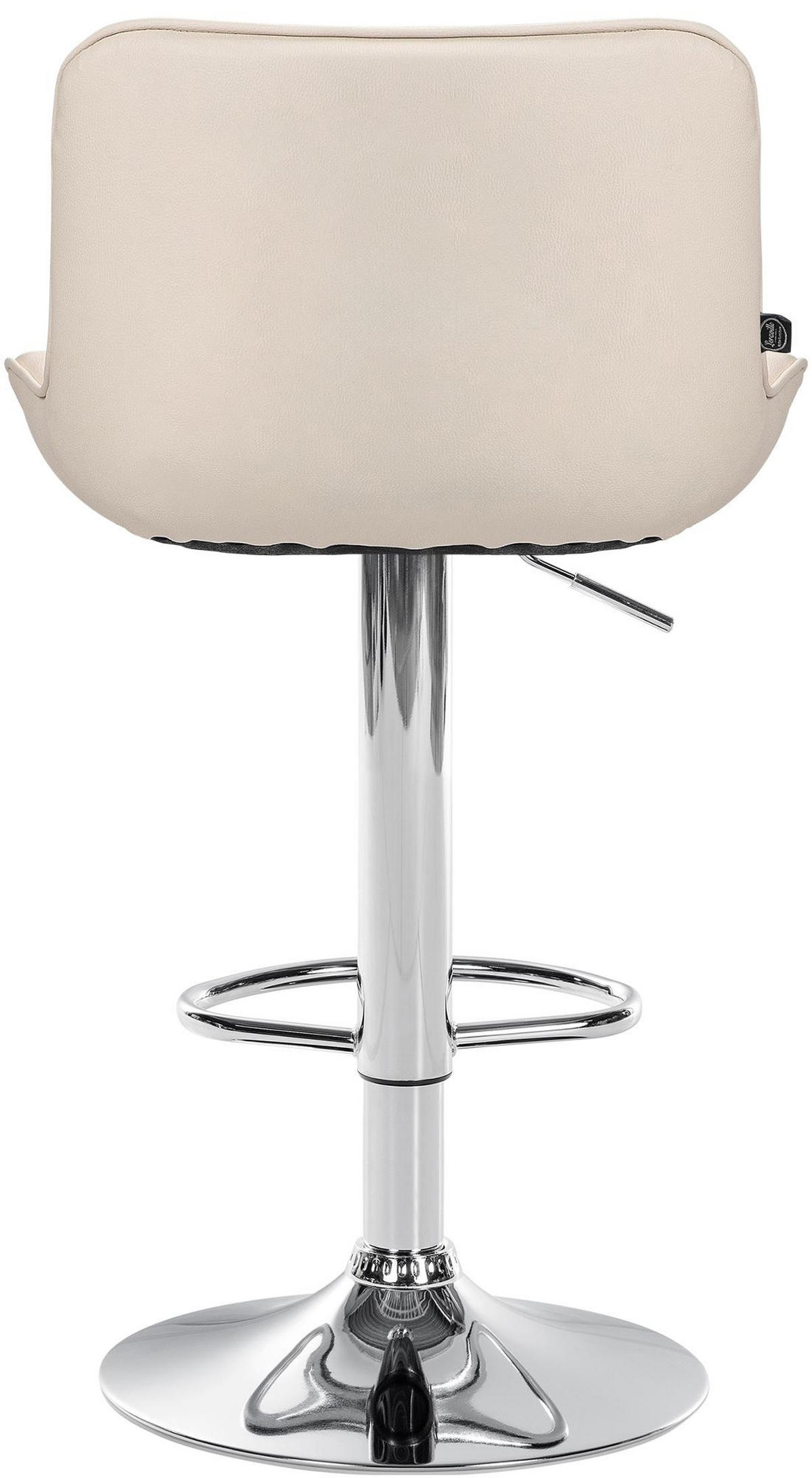 BARHOCKER 2er Set Lederlook creme - Chromfarben/Creme, Textil/Metall (49/85/51cm) - CLP
