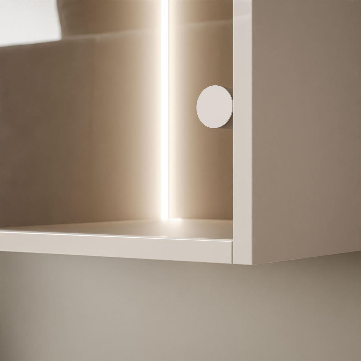 VITRINE CARMEN, hängend mit LED-Beleuchtung - Kaschmir, Holzwerkstoff (60/150/30cm) - Lookway