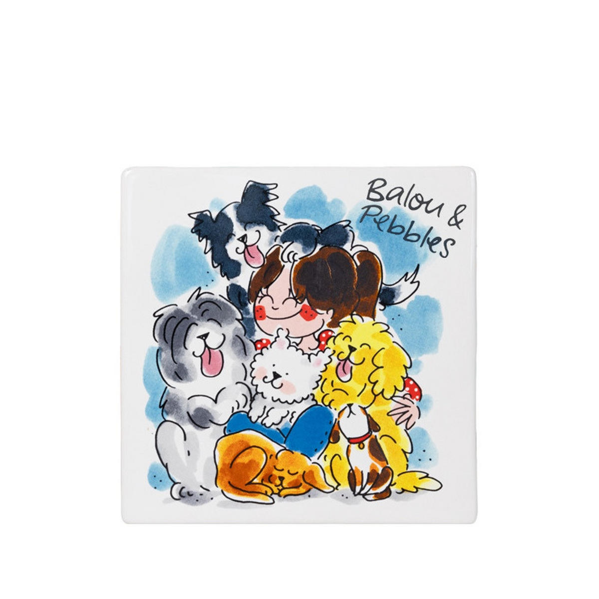 FLIESE Hunde in Bunt - 13cm - Multicolor, Keramik (13/0.5/13cm) - Blond Amsterdam