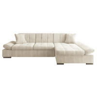 ECKSOFA Malwi Cord, Seite: Rechts - Creme, Holz/Textil (278/161cm) - MIRJAN24