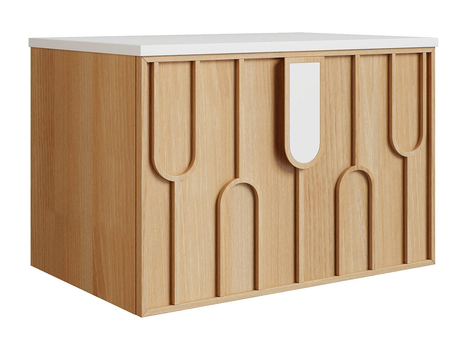 WASCHBECKENUNTERSCHRANK - 75cm x 50cm - Furnierplatte - naturfarben hell - MERKAN - Naturfarben, Holz (75/49/50cm) - Vente-Unique