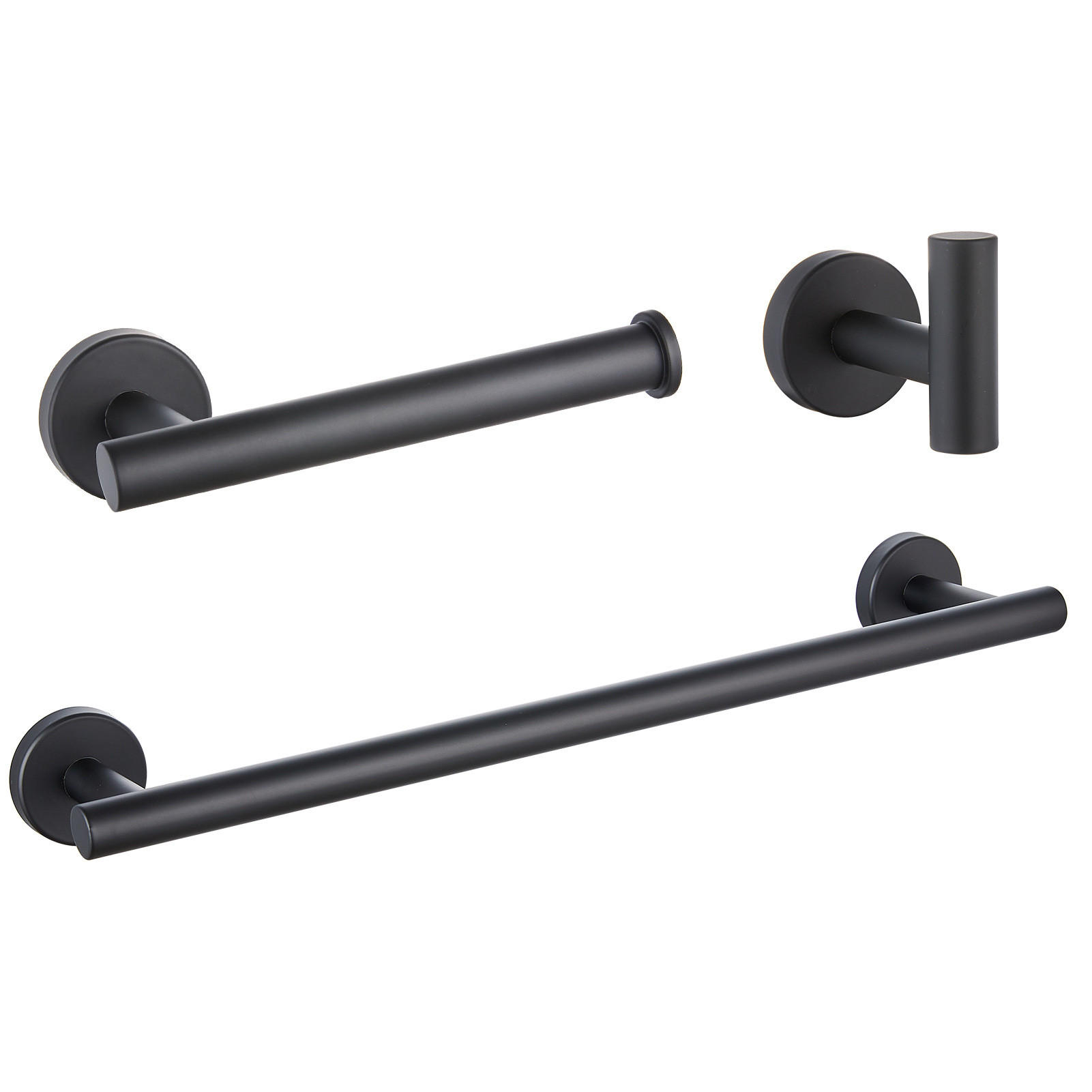 BADEZIMMER-REGAL-SET, schwarz, 42/18/6 cm - Schwarz, Metall (18/6/42cm)