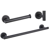 BADEZIMMER-REGAL-SET, schwarz, 42/18/6 cm - Schwarz, Metall (18/6/42cm)