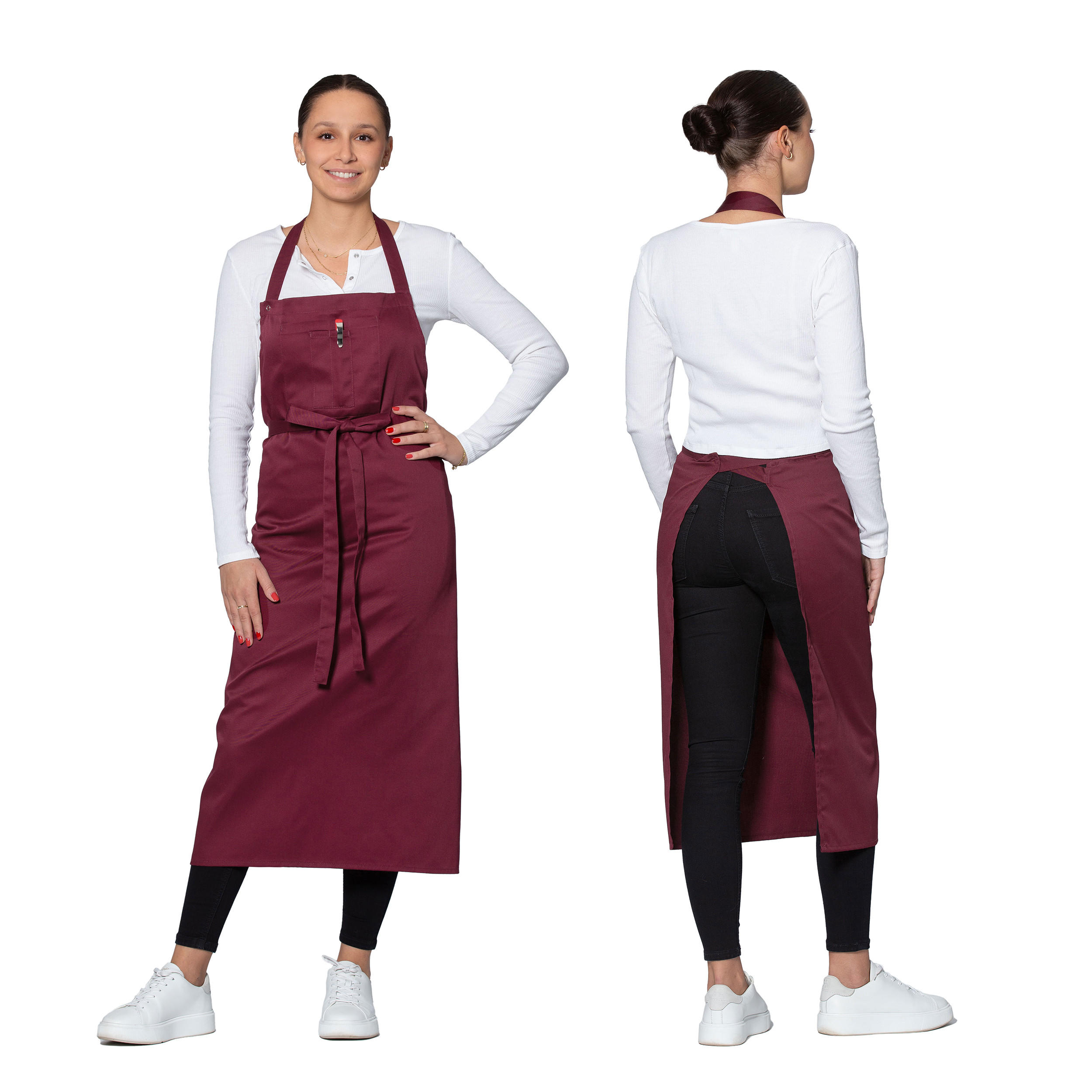 SCHÜRZE , 80x100 cm, 65% Baumwolle, 35% Polyester, Rot - Bordeaux, Textil (80/100cm) - Zollner