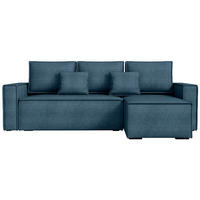 ECKSOFA Dexter mit Schlaffunktion Blau Cord - Blau, Textil (238/141cm) - Bromarkt