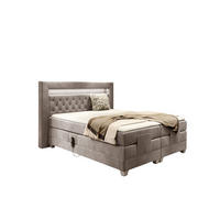 BOXSPRINGBETT Bett Elektrisch Armando - Graubraun, Holzwerkstoff/Textil (180/200cm) - Fun Möbel