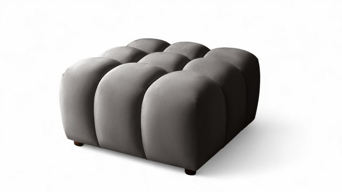 POLSTERHOCKER Flow - Dunkelgrau, Holzwerkstoff/Textil (96/42/96cm) - Fun Möbel