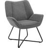 RELAXSESSEL mit Metallrahmen, Leinen, Dunkelgrau - Dunkelgrau/Schwarz, Keramik/Textil (71/85/70cm) - Woltu