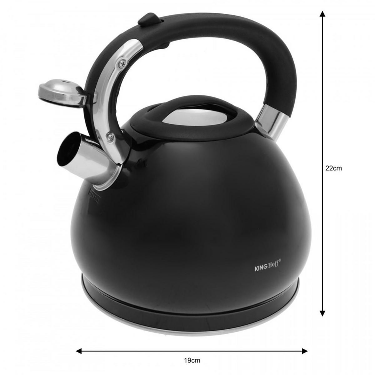 WASSERKESSEL Schwarz 25/27/30 cm KH1221 - Schwarz, Metall (25cm) - Kinghoff 