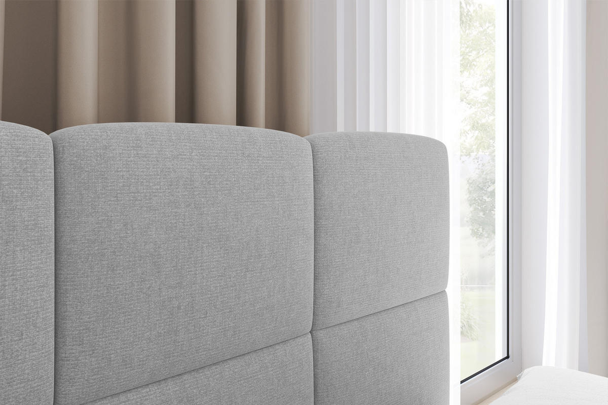 EINZELBETT Jugendbett mit Bettkasten Links, ohne Matratze - LIVY 100x200 Grau - Anthrazit, Holzwerkstoff/Textil (100/200cm) - ALTDECOR