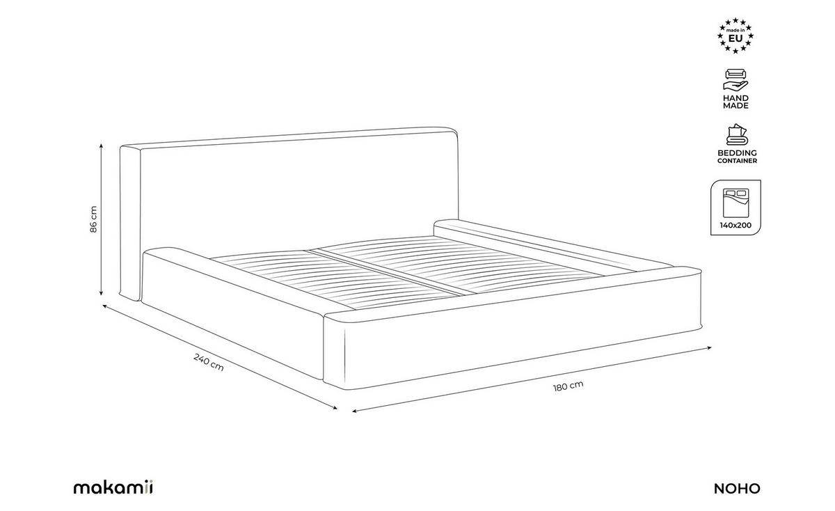 POLSTERBETT mit Bettkasten und Lattenrost 180x240 Gelb - Currygelb/Gelb, Kunststoff/Textil (140/200cm) - Makamii