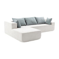 ECKSOFA Luna Weiß Salbei 3-Sitzer Links - Weiß, Textil (267/175cm) - COCO Living