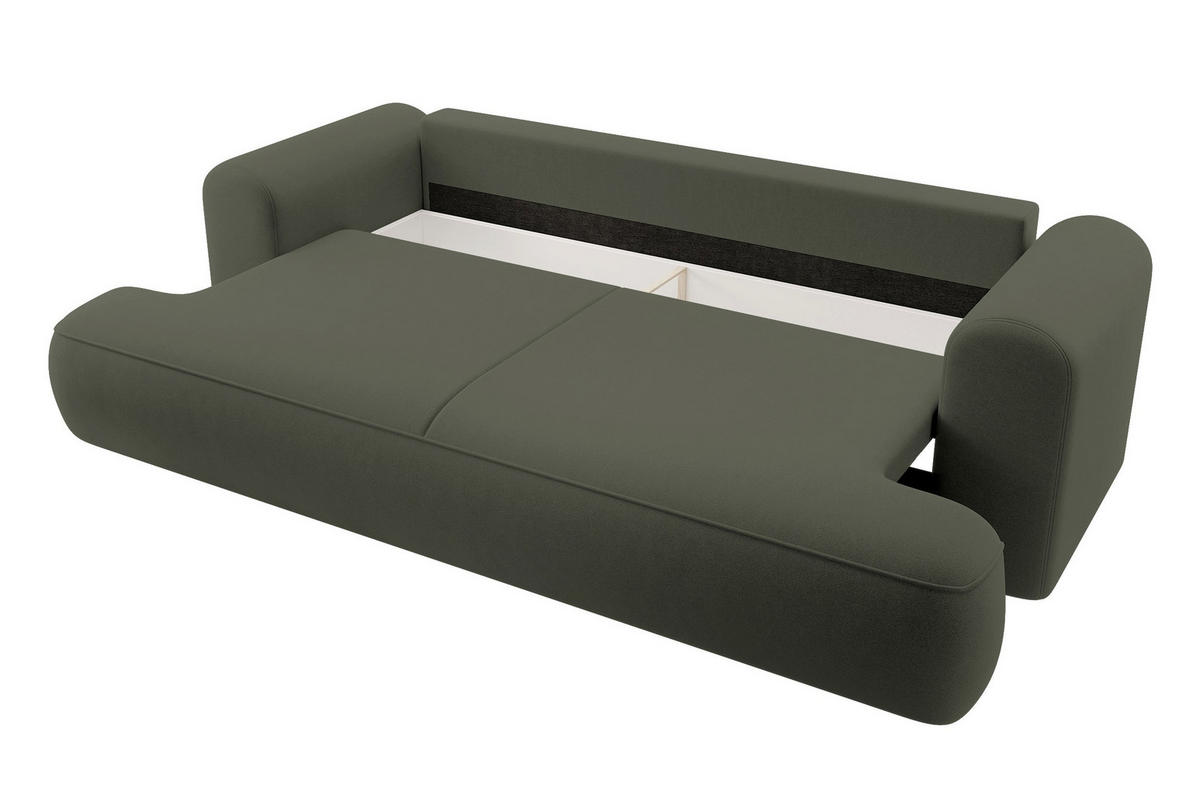 SCHLAFSOFA Ovo Olivgrün Velours - Olivgrün, Textil (250/100/110cm) - Selsey
