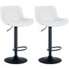 BARHOCKER 2er Set Lederlook weiß - Weiß, Textil/Metall (48/81/54cm) - CLP