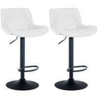 BARHOCKER 2er Set Lederlook weiß - Weiß, Textil/Metall (48/81/54cm) - CLP