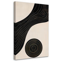 LEINWANDBILD Abstraktion Linien Kreis 70x100cm - Beige, Textil (70/100cm) - Feeby
