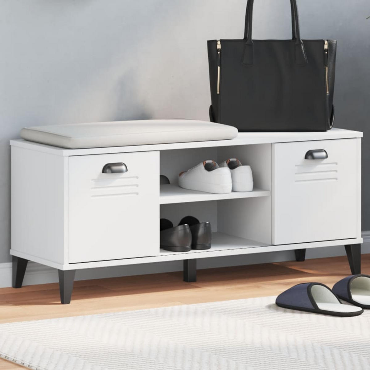 SCHUHSCHRANK Bruchsal 106/35/45 cm - Weiß, Holzwerkstoff (106/45/35cm) - Nettlife