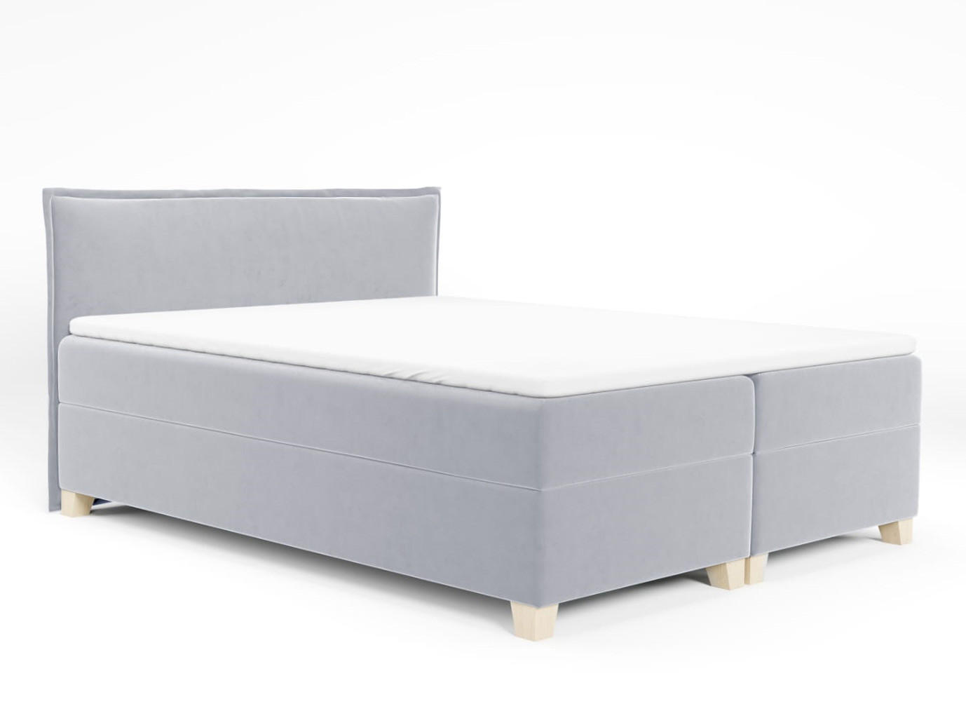 BOXBETT Fren - 140x200 - hellgrau (Paros 05, Velvet) - Beige/Hellgrau, Holz/Holzwerkstoff (140/200cm) - Sofnet