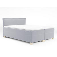 BOXBETT Fren - 140x200 - hellgrau (Paros 05, Velvet) - Beige/Hellgrau, Holz/Holzwerkstoff (140/200cm) - Sofnet