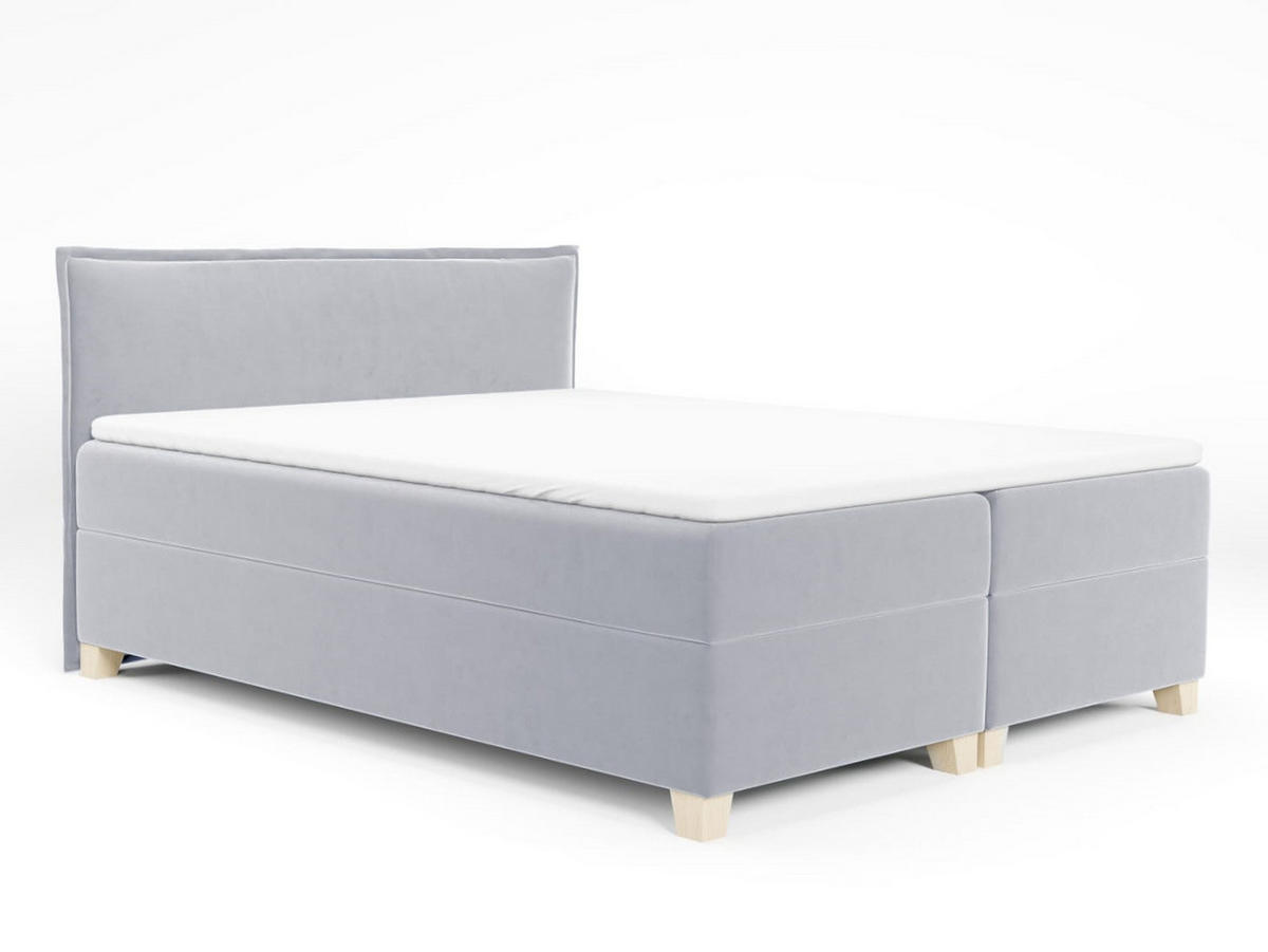 BOXBETT Fren - 140x200 - hellgrau (Paros 05, Velvet) - Beige/Hellgrau, Holz/Holzwerkstoff (140/200cm) - Sofnet