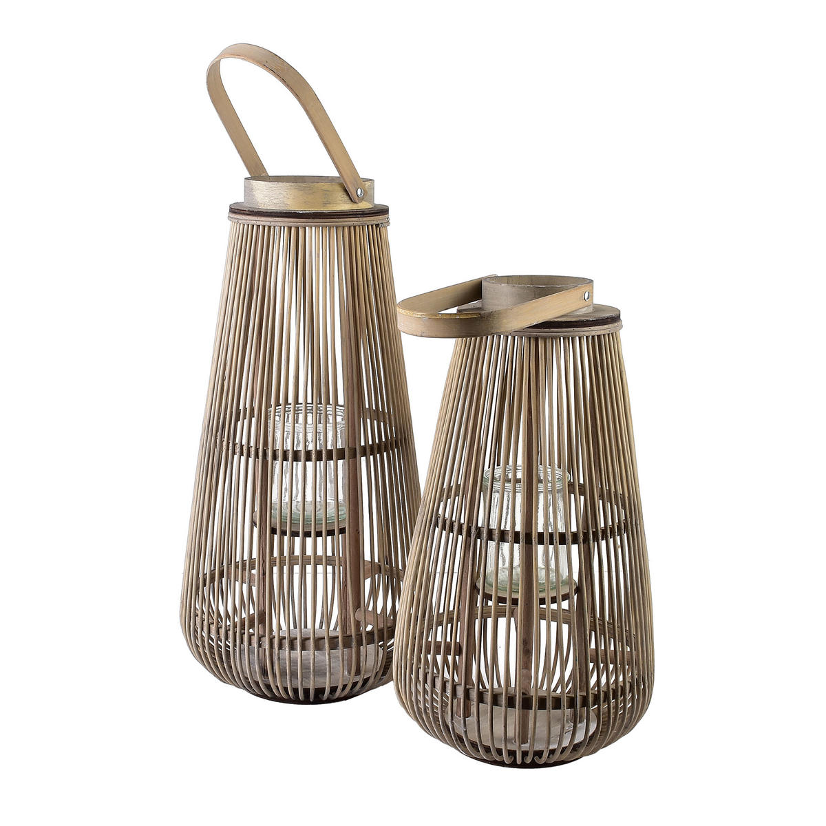 WINDLICHT Lucie Grey Grau 23/42cm Weidengeflecht - Grau, Naturmaterialen/Holz (23/42/23cm) - Mondex