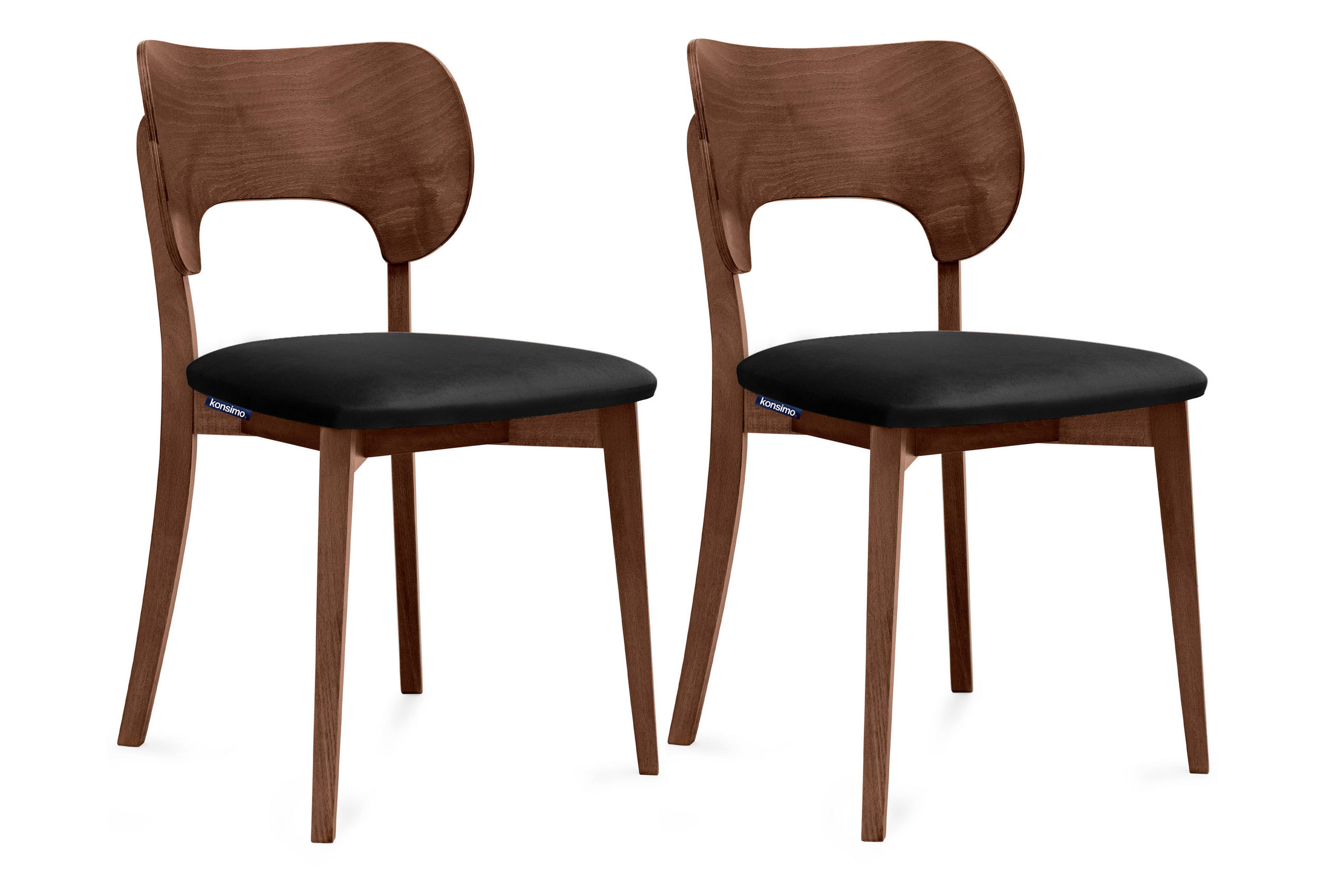 Konsimo® Esszimmerstühle Schwarz, Walnuss 47x81x45 cm