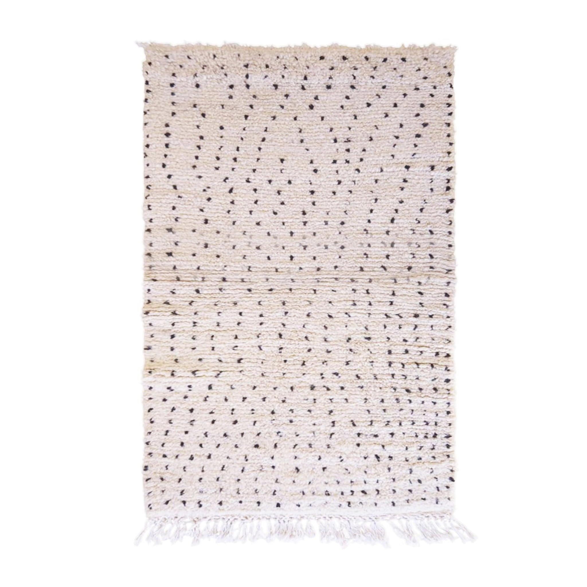BERBERTEPPICH mit Punkten aus Wolle 250x 350 cm - Weiß, Naturmaterialien (250/350cm) - AFK Living