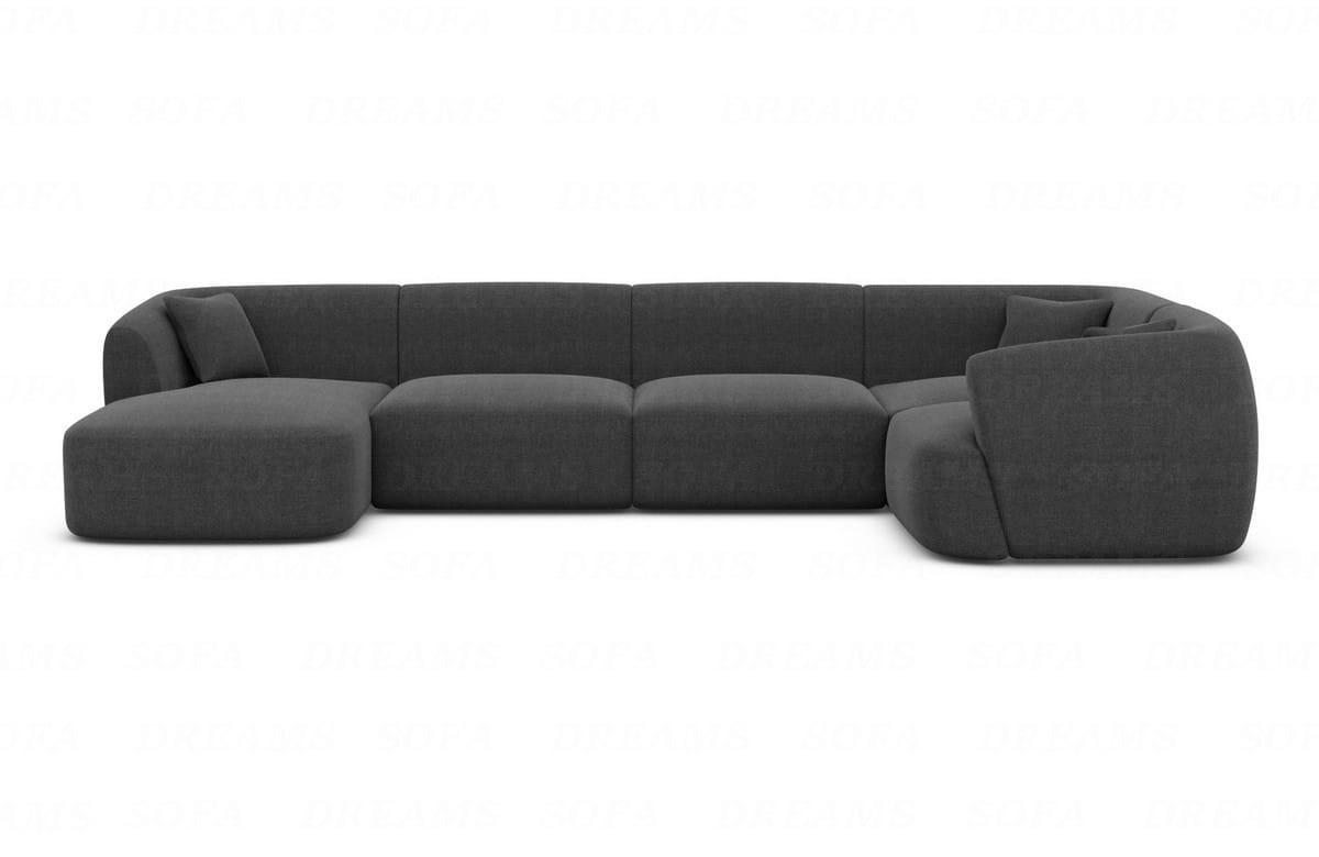 WOHNLANDSCHAFT Azura Anthrazit Strukturstoff - Anthrazit, Kunststoff (325/78/177cm)