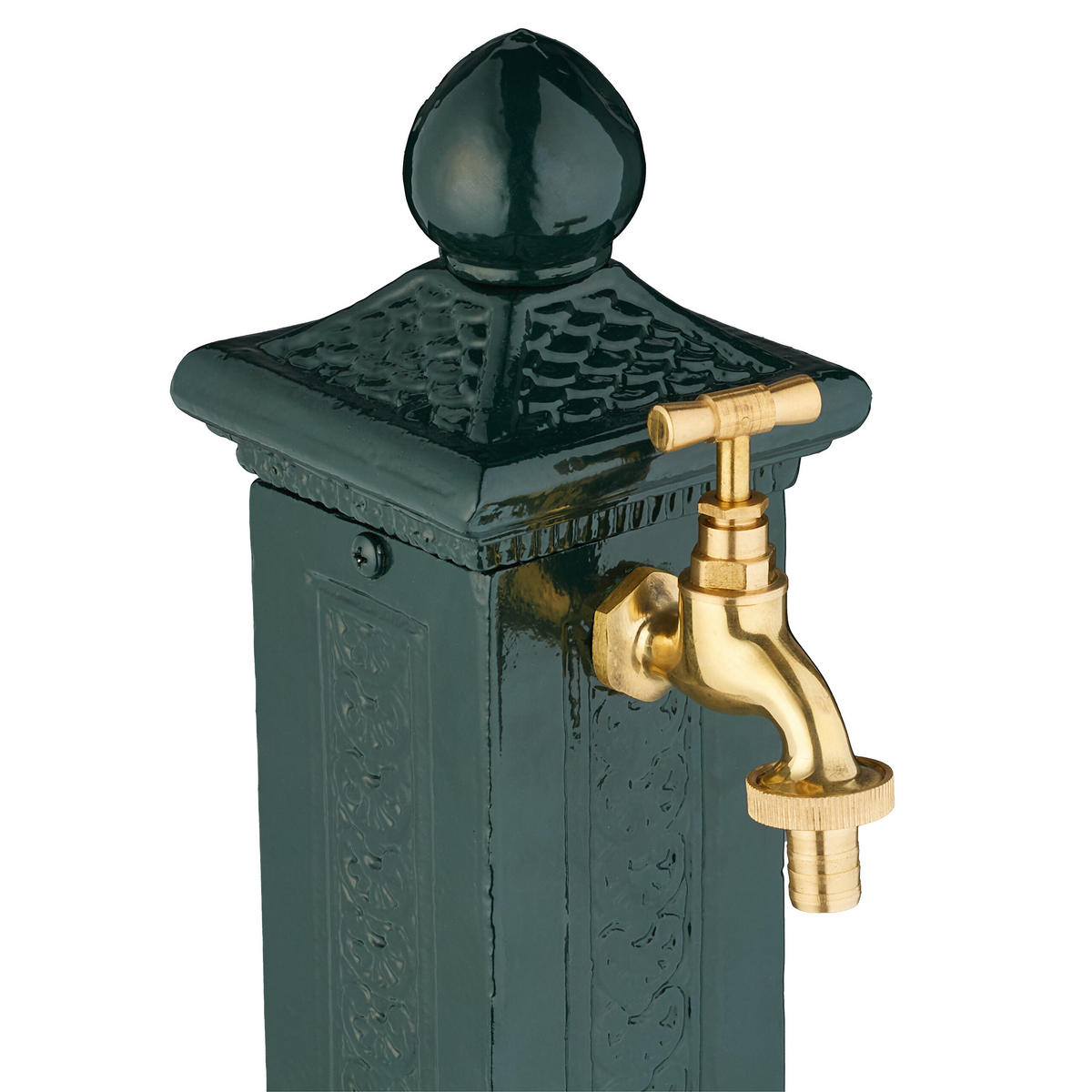 STANDBRUNNEN - Dunkelgrün, Metall (18.5/14/47cm) - Relaxdays