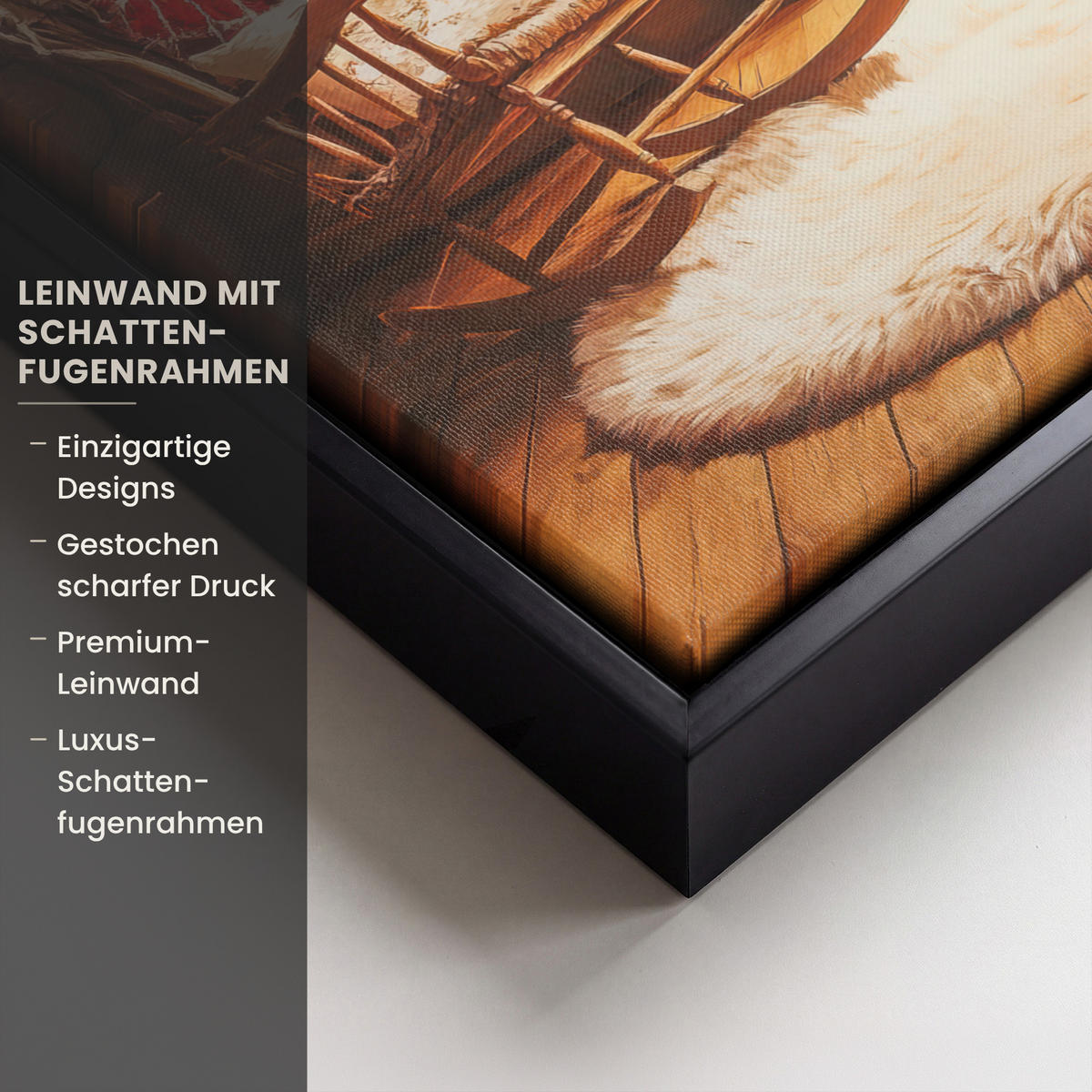 LEINWAND Bilder mit Rahmen - Winter - Weihnachten - Zuhause - Kamin - 20x30 - Bernsteinfarben, Textil (20/30cm) - MuchoWow