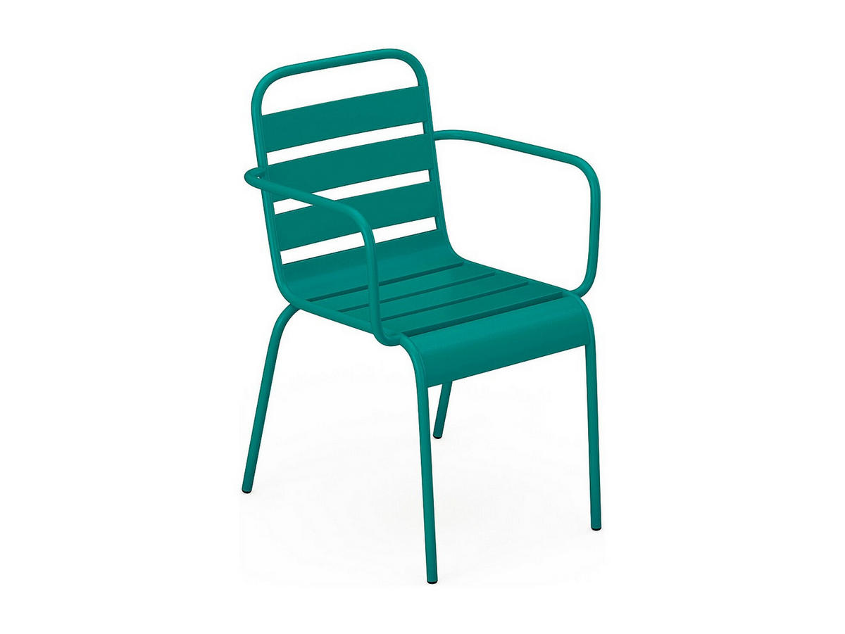 GARTENSESSEL stapelbar 2er-Set - Metall - Blau - MIRMANDE von MYLIA - Blau, Metall (56/79/59cm) - Vente-Unique