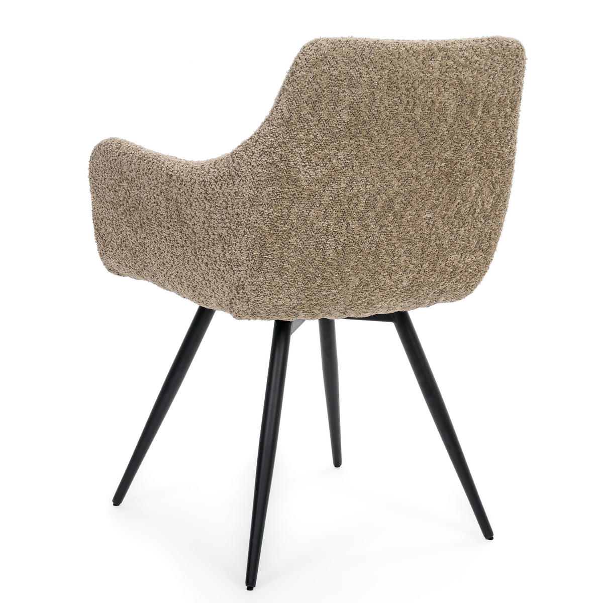 STUHL FANO drehbar gepolsterter mit Steppung - beige - Boucle - Sandfarben/Beige, Textil/Metall (58/83/59cm) - NEW HOME