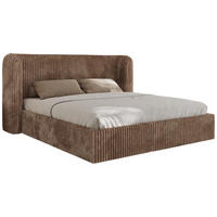 POLSTERBETT EMORA CLASSIC 180/200 - Braun Cord - Pocket-Matratze - Braun, Textil (180/200cm) - MKS