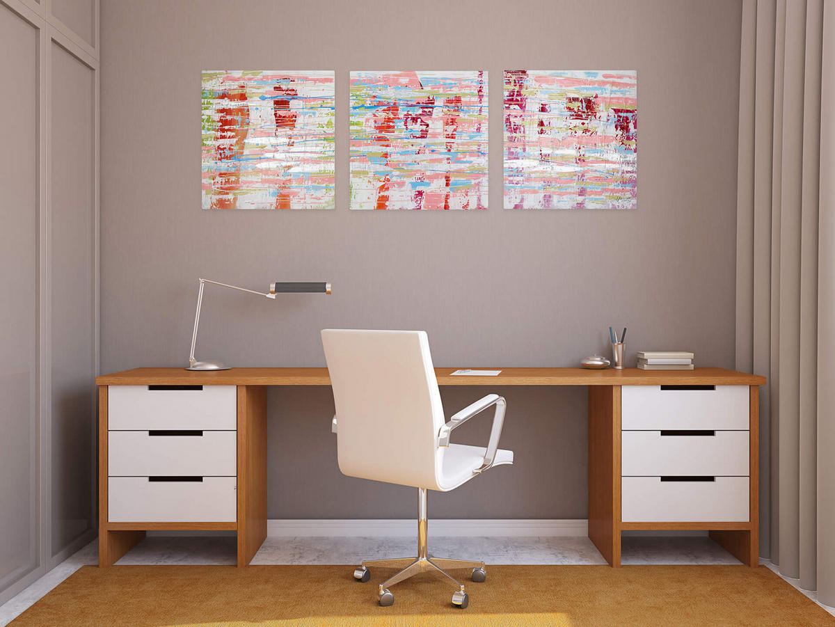 LEINWANDBILD 3-TEILIG Bunt 150/50 cm - Multicolor, Textil (150/50cm)