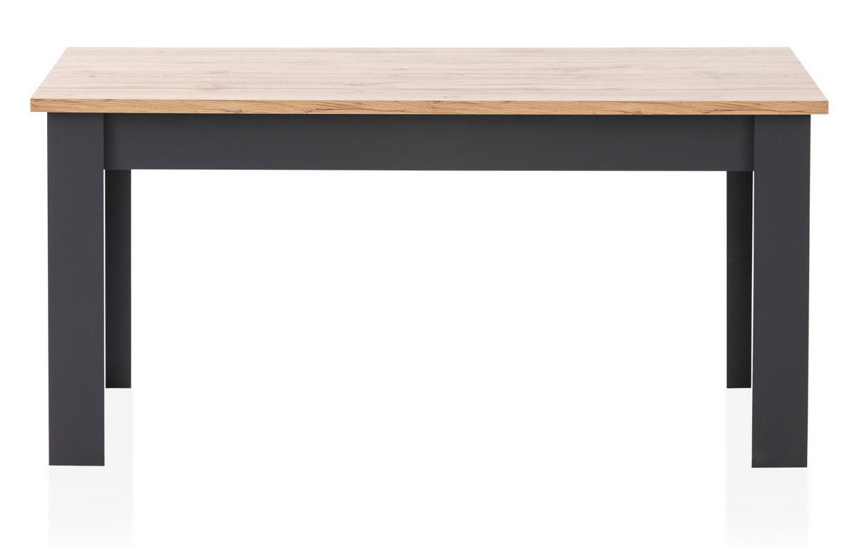 ESSTISCH grau, Eiche Wotan, Landhaus 160 cm, Küchentisch für bis zu 6 Personen - Eiche Wotan/Grau, Holzwerkstoff/Kunststoff (160/90/76cm) - Furn.Design