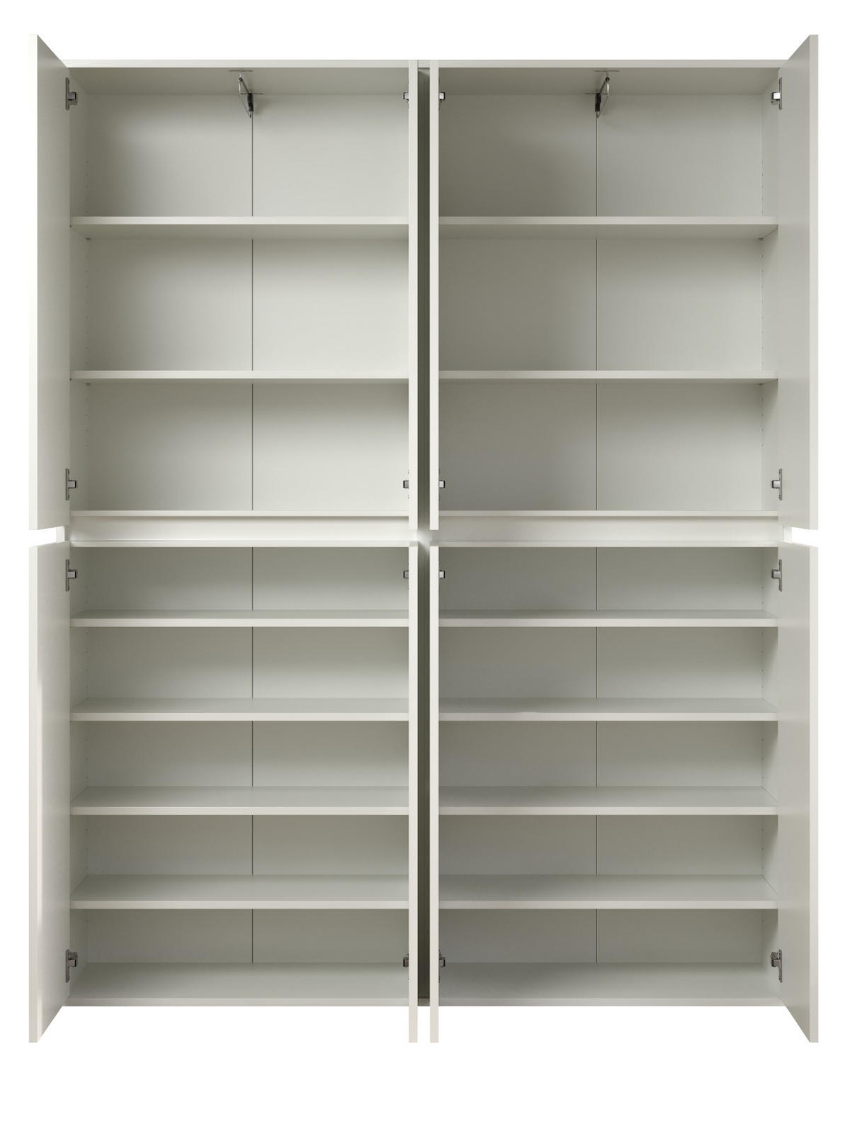 GARDEROBENSCHRANK weiß 148 x 191 cm, Schuhschrank 8-türig - Schwarz/Weiß, Holzwerkstoff/Kunststoff (148/191/34cm) - Top.Furn