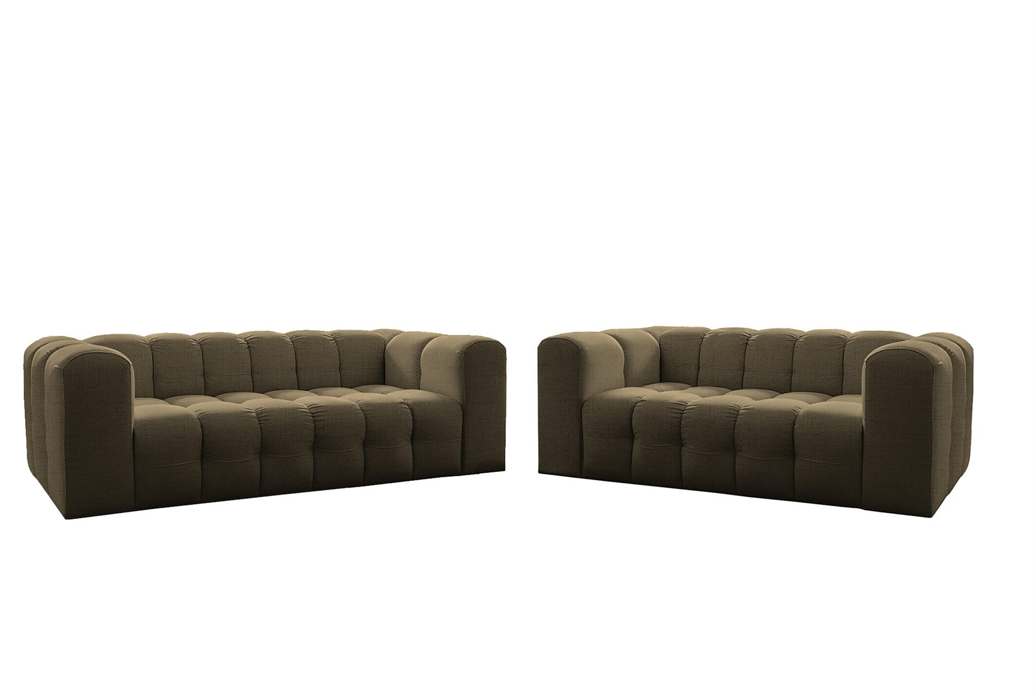 SOFASET Solvie 3-4 In Moly - Grün, Holzwerkstoff/Textil (250/75/106cm) - Fun Möbel
