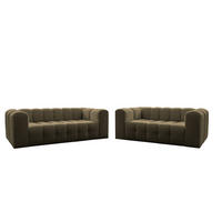 SOFASET Solvie 3-4 In Moly - Grün, Holzwerkstoff/Textil (250/75/106cm) - Fun Möbel