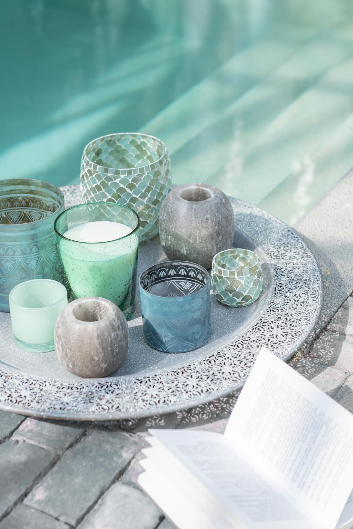 KERZENHALTER JADE - Glas - Grün - S - Mintgrün, Glas (8.5/7.5cm) - J-Line