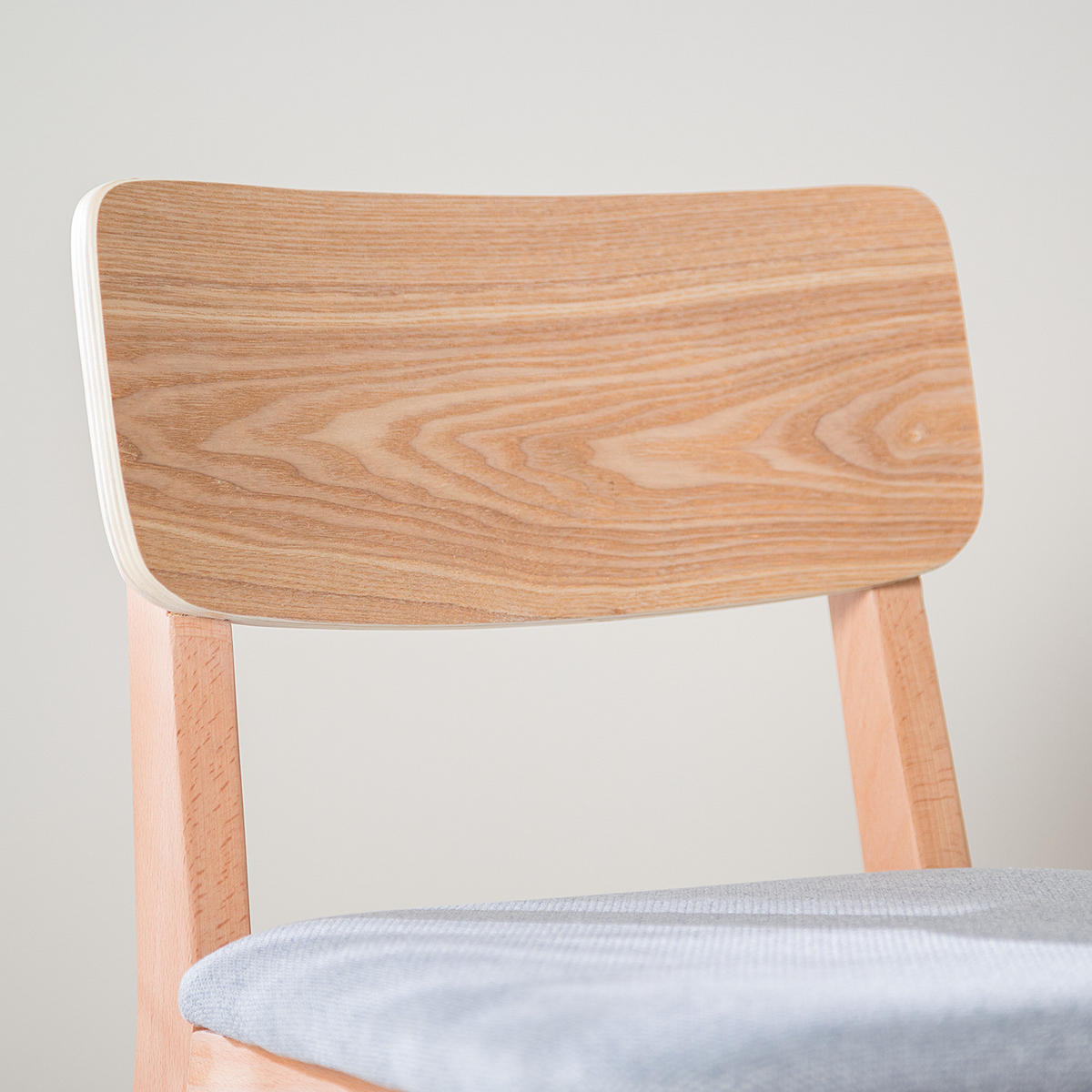 BARSTUHL - Buche teilmassiv / Strukturstoff - Grau / Buche - Buchefarben/Grau, Holz/Holzwerkstoff (40/90/45cm) - home24