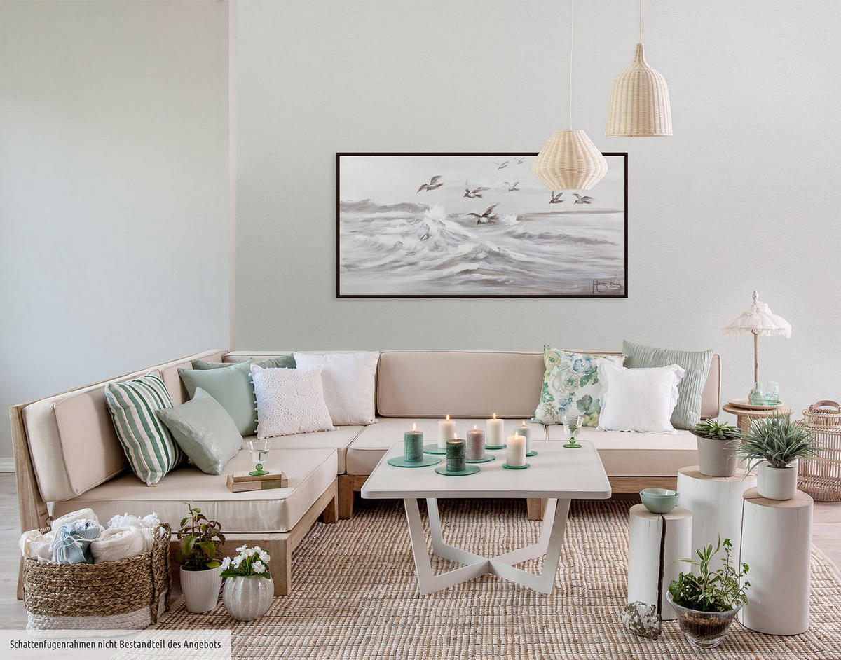 ACRYLBILD HANDGEMALT 120/60 cm - Grau, Holz/Textil (1.54/60cm) - KUNSTLOFT