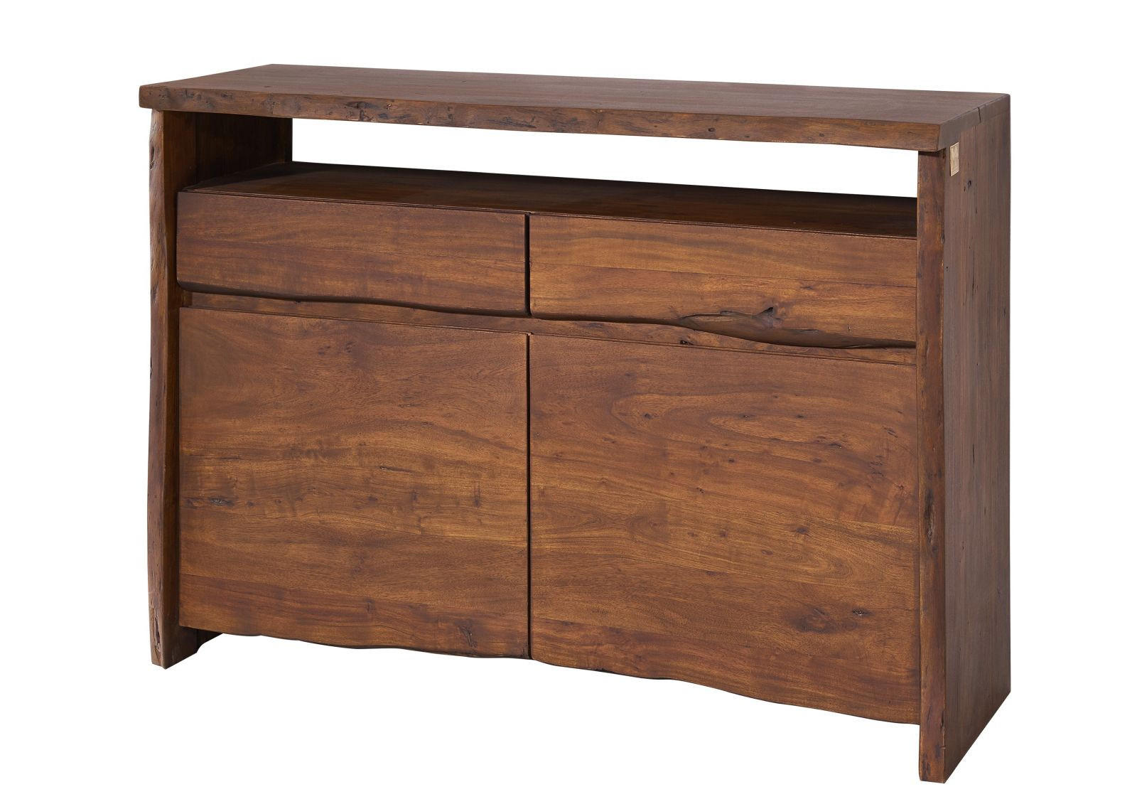 SIDEBOARD Akazie 131x45x96 braun lackiert PURE ACACIA #203 - Braun, Holz (131/96/45cm) - Massivmoebel24