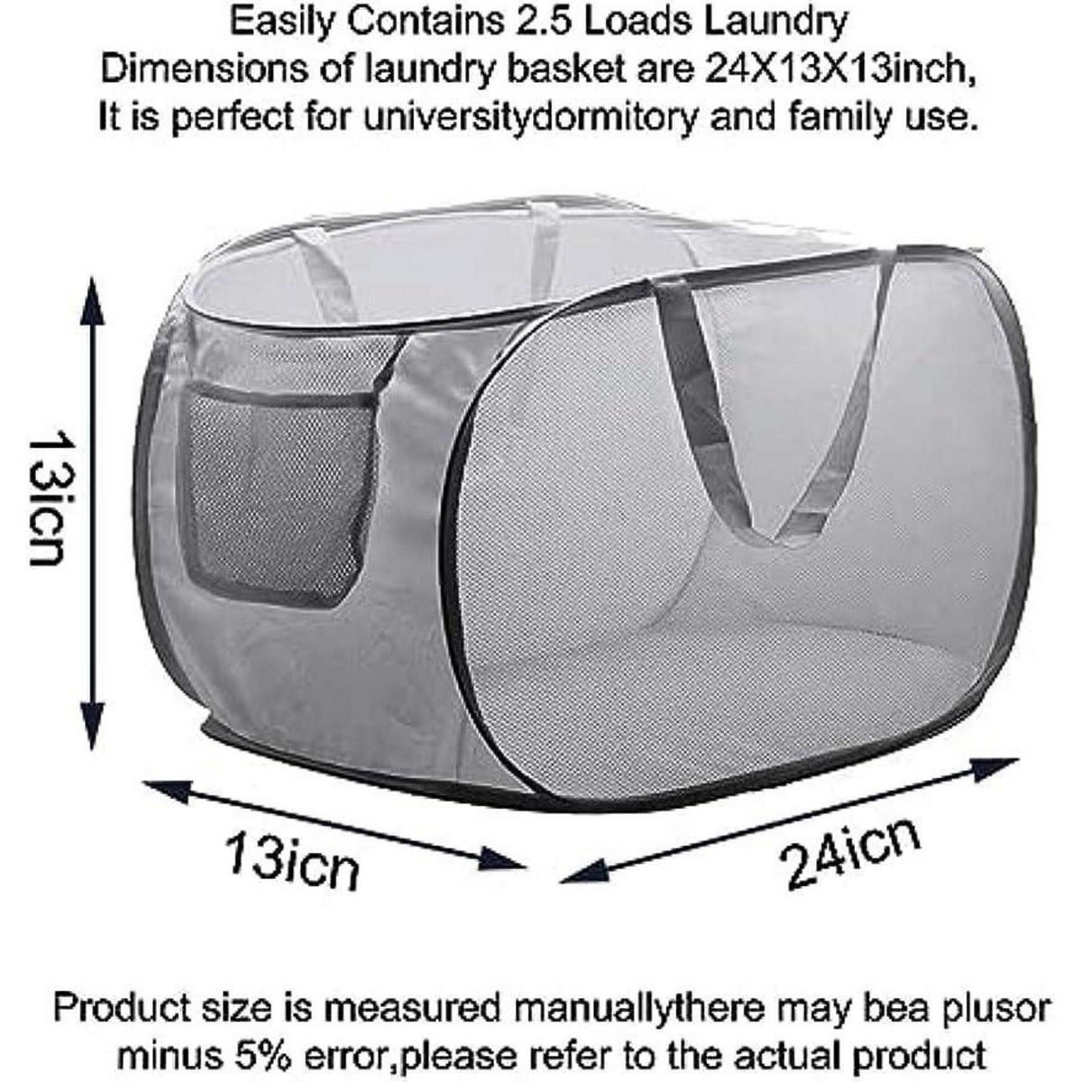 WÄSCHEKORB Pop Up 2-teiliges Set Grau 36 x 36 x 58 cm - Grau, Textil (6/2/11cm)