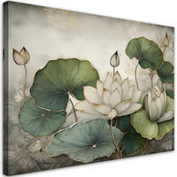 WANDBILD pflanzen lilien blumen - Grün, Textil (60/40cm) - Feeby