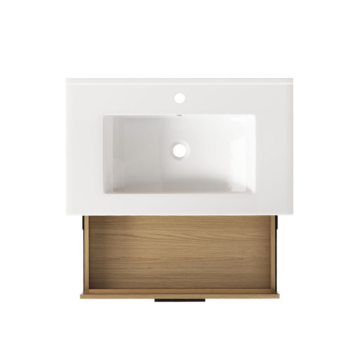 BADEZIMMERSCHRANK 75 cm Hell Eiche mit 2 Schubladen - Eichefarben, Holzwerkstoff (46.5/52/76cm) - Beauniv