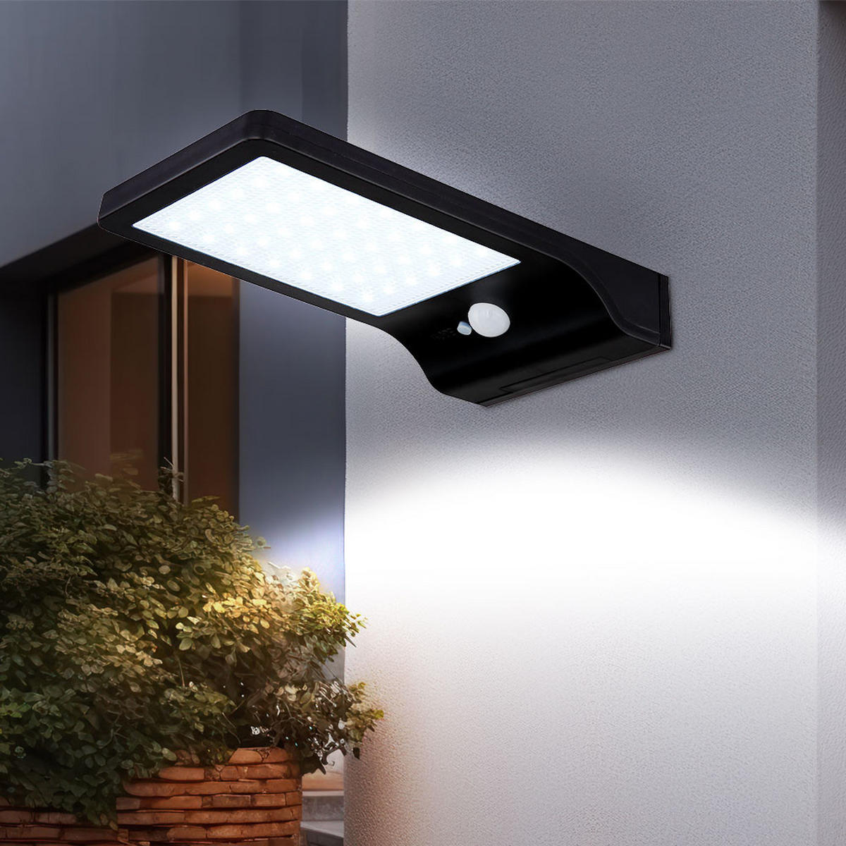 LED AUSSENLEUCHTE Solar Schwarz - Schwarz, Kunststoff (19.2/11/3cm) - Globo Lighting