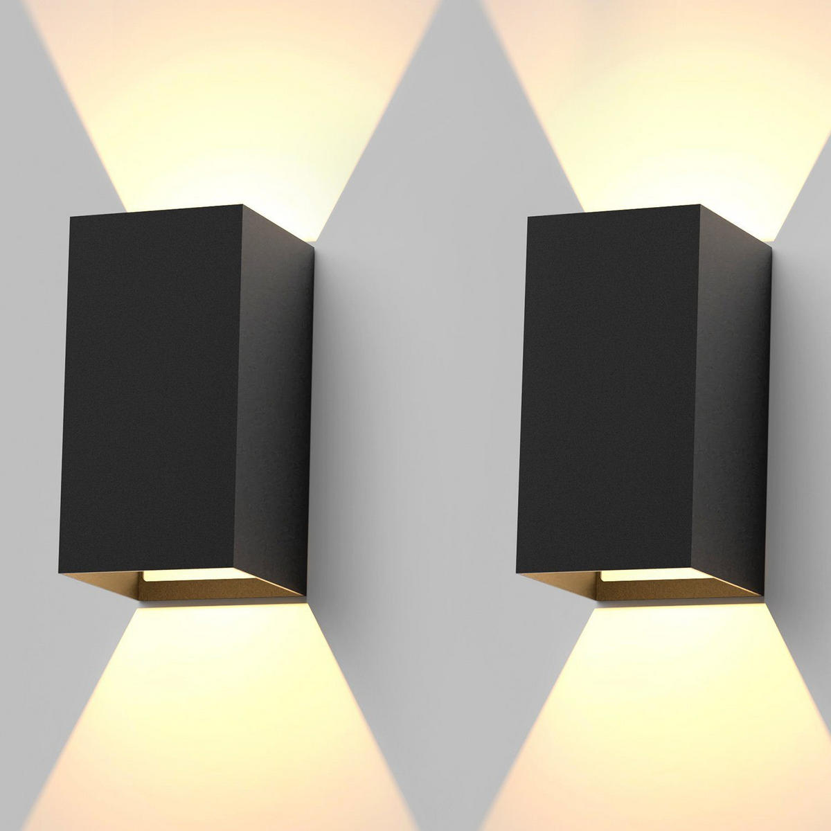 LED WANDLEUCHTE Herz 2er-Set - Schwarz, Metall (10/20/10cm) - Nettlife