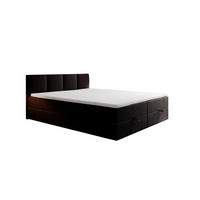 BOXBETT mit Bettkasten und Bonellmatratze - ROYAL - Elegant Bett mit Topper - 140x200 cm - Schwarz - Schwarz, Holzwerkstoff/Kunststoff (140/200cm) - Trada