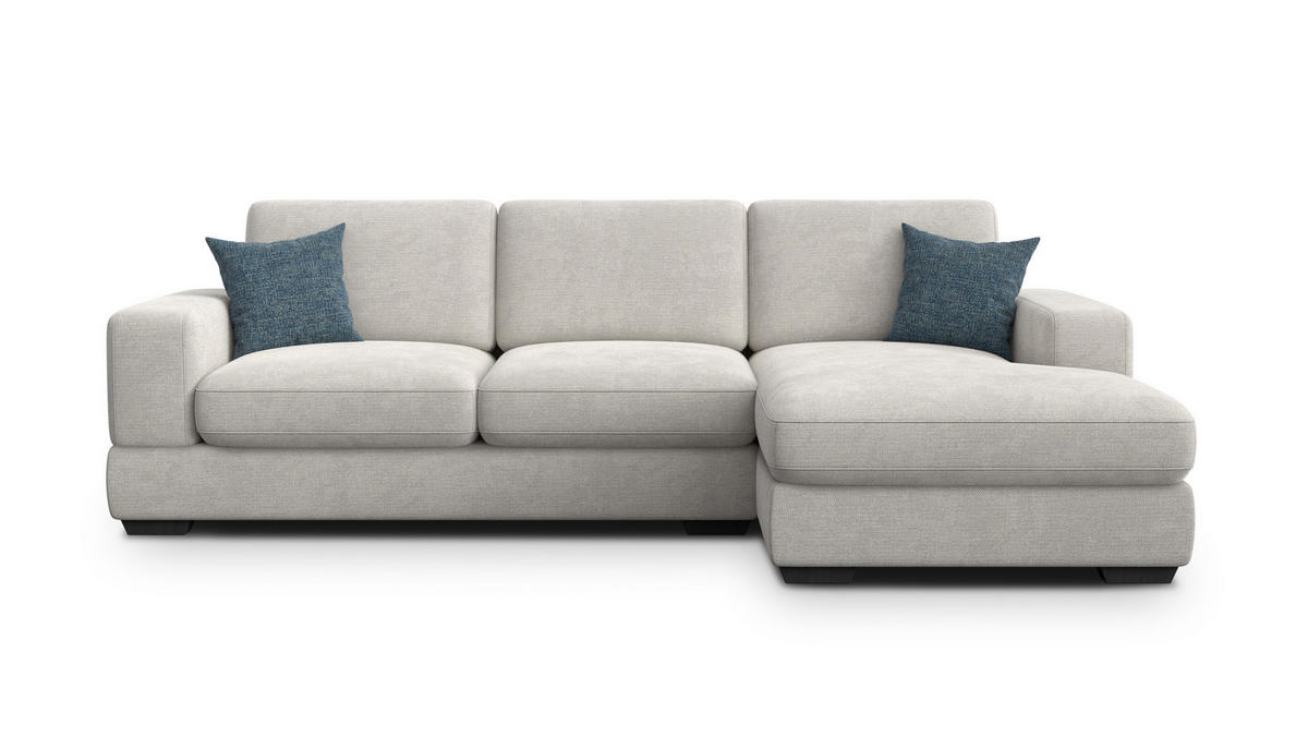 ECKSOFA OTTO 4-Sitzer, creme - Creme/Schwarz, Holz/Textil (279/159cm) - Courtois Laville