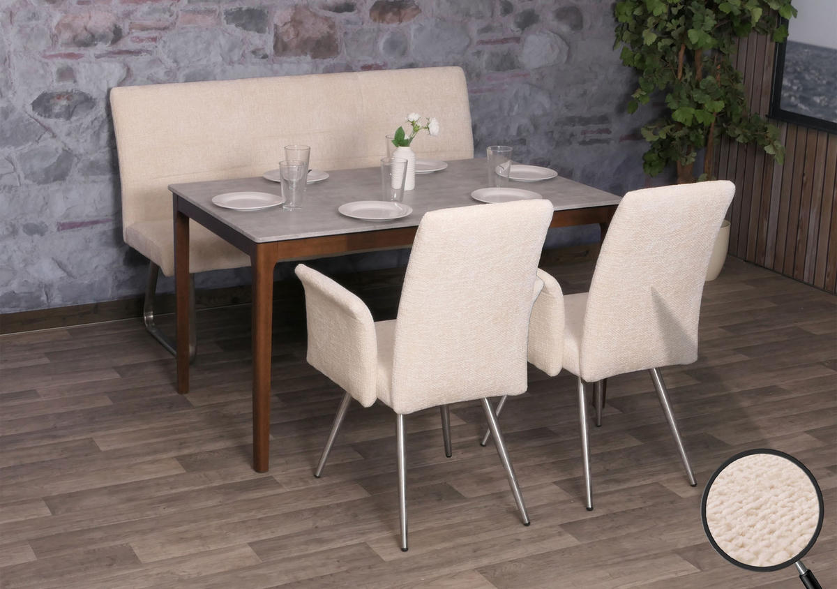 ESSZIMMER-SET Beige 3er-Set - Beige, Textil (160/100/65cm) - MCW